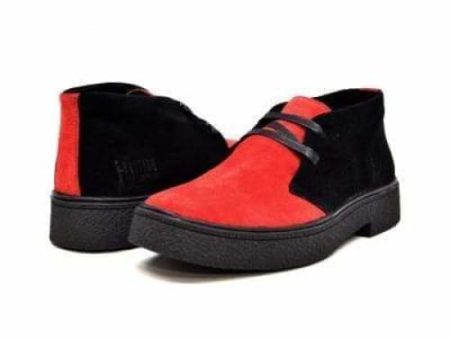 British Walkers Playboy Trinidad Men s Two Tone Red and Black Suede For Discount