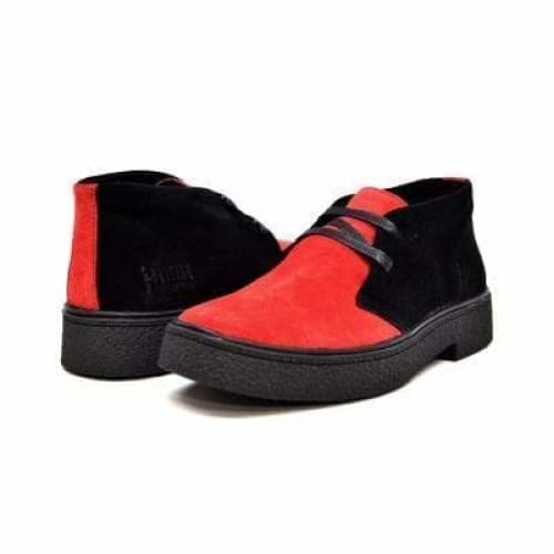 British Walkers Playboy Trinidad Men s Two Tone Red and Black Suede For Discount