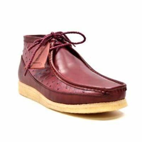 British Walkers Walker 100 Wallabee Boots Men s Burgundy Ostrich Leather Online