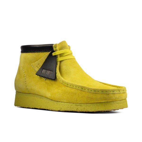 Clarks Originals Wallabee Boots Men s Lime Yellow Suede 26162470 Hot on Sale