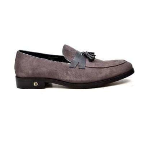 British Walkers Space Men s Gray Suede and Leather Sophisticated Crepe Sole Loafers For Sale