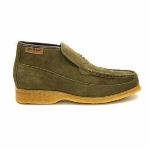 British Walkers Checkers Men s Olive Green Suede Slip Ons Online