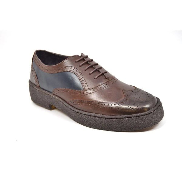 British Walkers Playboy Original Wingtips Men s Navy & Brown Leather Oxfords For Sale