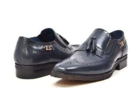 British Walkers Rick Men s Navy Leather Slip On Hot on Sale