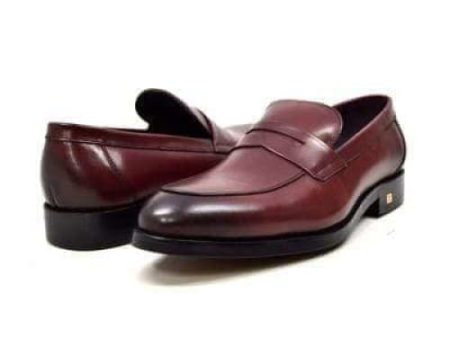 British Walkers Berlin Men s Bordeaux Red Leather Loafers Online