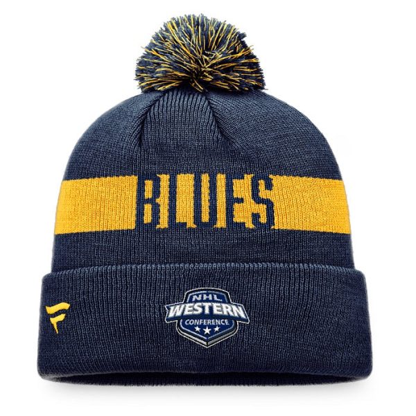 ST. LOUIS BLUES FANATICS NOTE POM KNIT - NAVY For Discount