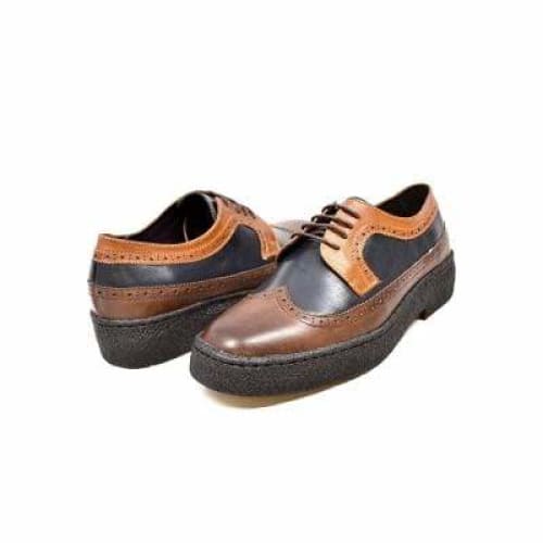 British Walkers Wingtip Men s 3 Tone Navy, Brown and Tan Leather Oxfords Online now