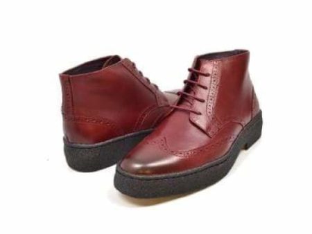 British Walkers Wingtip Men s Wine Red Leather Sale