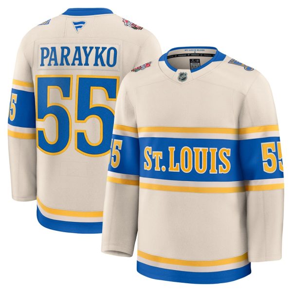 ST. LOUIS BLUES FANATICS PREMIUM PARAYKO WINTER CLASSIC JERSEY - BEIGE on Sale