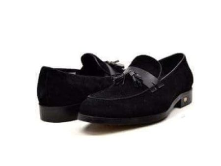 British Walkers Space Men s Black Suede and Leather Sophisticated Crepe Sole Loafers on Sale