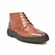 British Walkers Playboy Wingtips Limited Edition Men s Cognac Tan Ostrich Leather High Top Boots Online