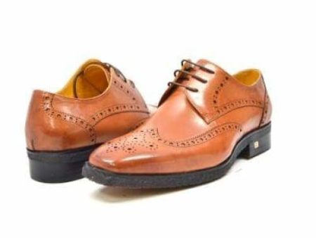 British Walkers Charles Men s Cognac Leather Wing Tips Hot on Sale