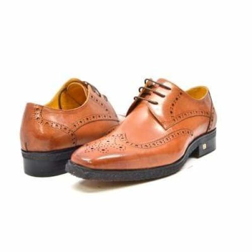 British Walkers Charles Men s Cognac Leather Wing Tips Hot on Sale