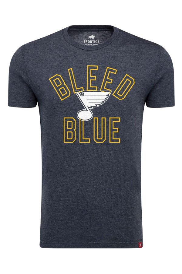 ST. LOUIS BLUES SPORTIQE BLEED BLUE COMFY TEE- NAVY Hot on Sale