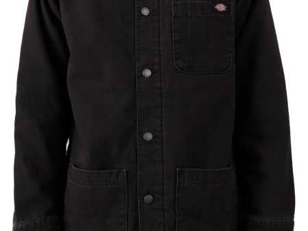 (TCR04SBK) Stonewashed Duck Lined Chore Coat - Stonewashed Black Hot on Sale