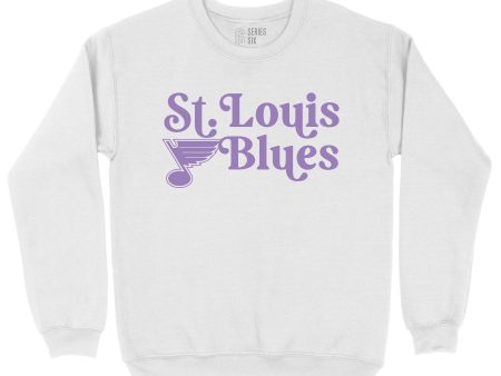 ST. LOUIS BLUES SERIES SIX WHITE CREW SWEATSHIRT Cheap