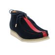 British Walkers Stripe Wallabee Boots Men s Navy and Red Striped Suede Supply