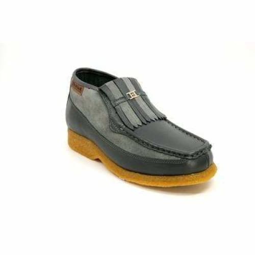 British Walkers Apollo Men s Gray Leather and Suede Crepe Sole Slip On Boots Online