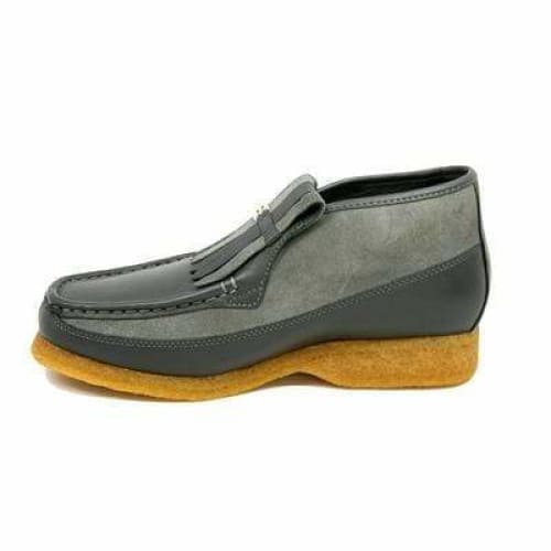 British Walkers Apollo Men s Gray Leather and Suede Crepe Sole Slip On Boots Online