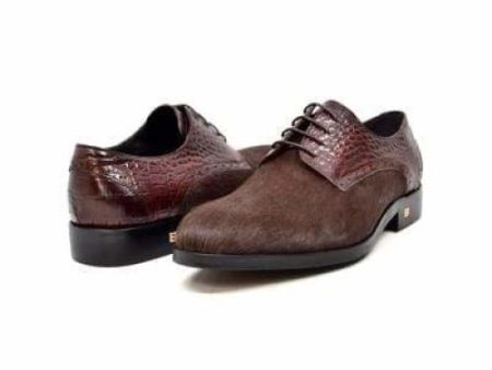 British Walkers Executive Men s Brown Leather and Pony Skin Dress Shoes For Sale