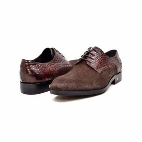 British Walkers Executive Men s Brown Leather and Pony Skin Dress Shoes For Sale