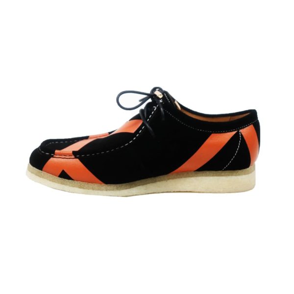 British Walkers Men s Wallabee Low Top Men s Black and Orange Striped Suede Online Sale