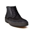 British Walkers Playboy Wingtips Limited Men s Two Tone Black Leather and Pony Skin High Top Boots Discount