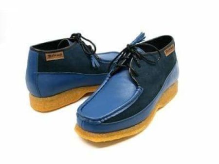 British Walkers Knicks Men s Light Blue Suede and Navy Leather For Cheap