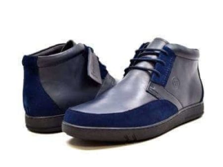 British Walkers Birmingham Bally Style Men s Navy Blue Leather High Tops Online Hot Sale