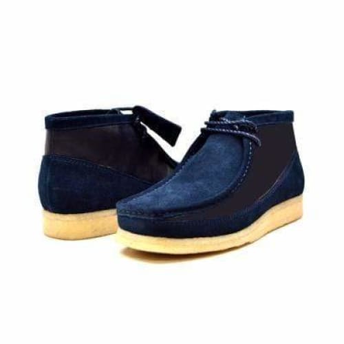 British Walkers Walker 100 Wallabee Boots Men s Navy Blue Suede and Leather on Sale