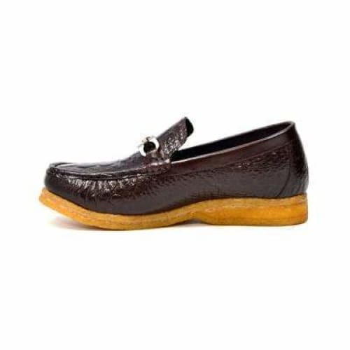 British Walkers Chain Men s Brown Crocodile Leather Slip On Loafers on Sale