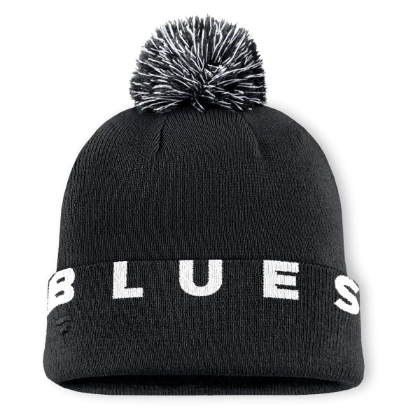 ST. LOUIS BLUES FANATICS CIRCLE HIGH STICK POM KNIT - BLACK Discount