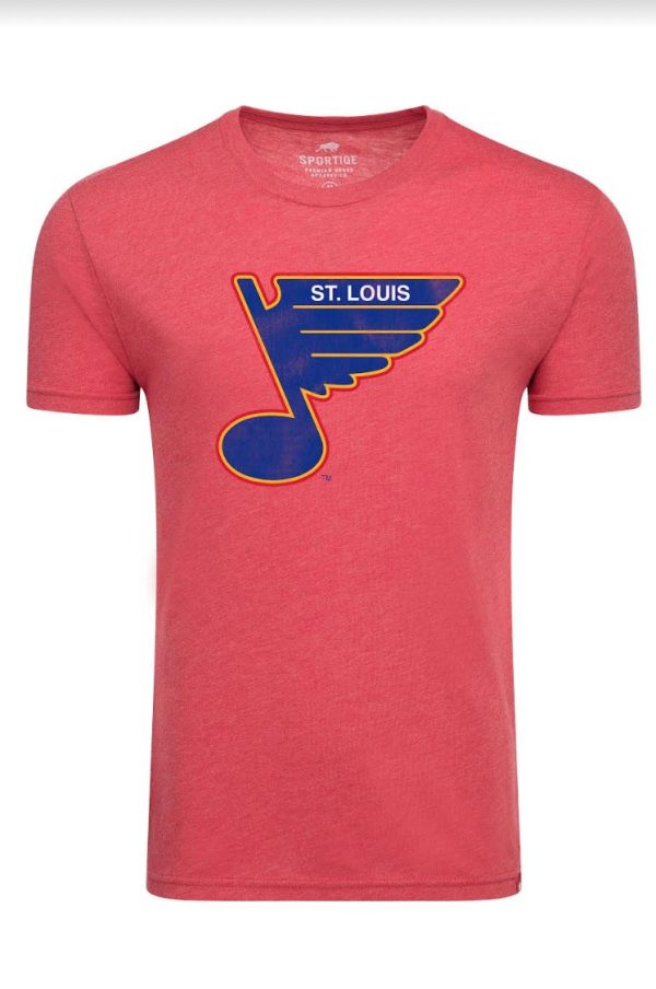 ST. LOUIS BLUES SPORTIQE RETRO COMFY TEE - RED For Cheap