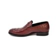 British Walkers Shiraz Crocs Men s Bordeaux Crocodile Leather Loafers Online Sale