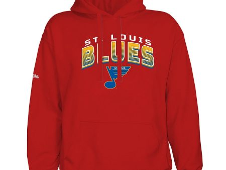 ST. LOUIS BLUES STITCHES RETRO FREQUENCY HOODIE - RED Online Hot Sale