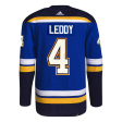 ST. LOUIS BLUES ADIDAS AUTHENTIC PRO-STITCH LEDDY #4 HOME JERSEY - BLUE Online Hot Sale