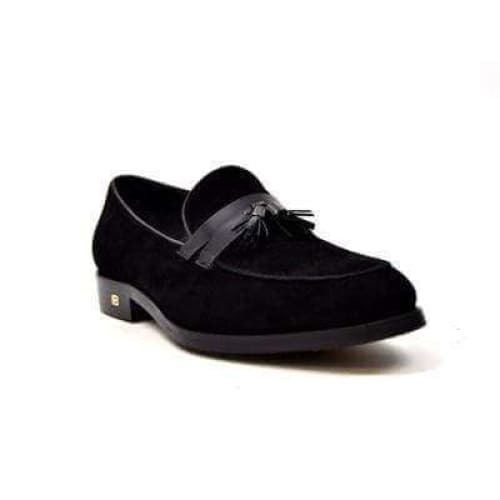 British Walkers Space Men s Black Suede and Leather Sophisticated Crepe Sole Loafers on Sale