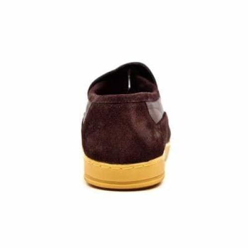 British Walkers Norwich Bally Style Men s Brown Suede and Leather Slip Ons Supply