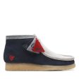 Clarks Originals Wallabee Boots VCY Men s Navy Gray and Red Suede 26165077 For Sale