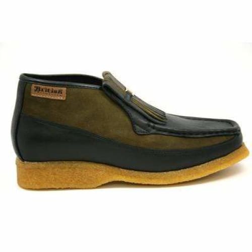 British Walkers Apollo Men s Green Leather and Suede Crepe Sole Slip On Boots Online Sale