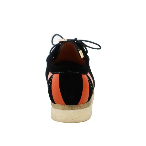 British Walkers Men s Wallabee Low Top Men s Black and Orange Striped Suede Online Sale