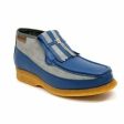 British Walkers Apollo Men s Blue Leather and Grey Suede Crepe Sole Slip On Boots Online