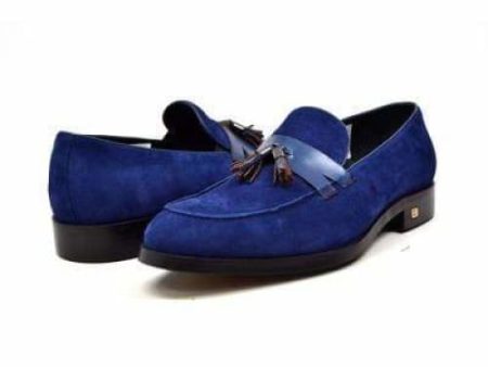 British Walkers Space Men s Navy Blue Suede and Leather Sophisticated Crepe Sole Loafers Online Hot Sale