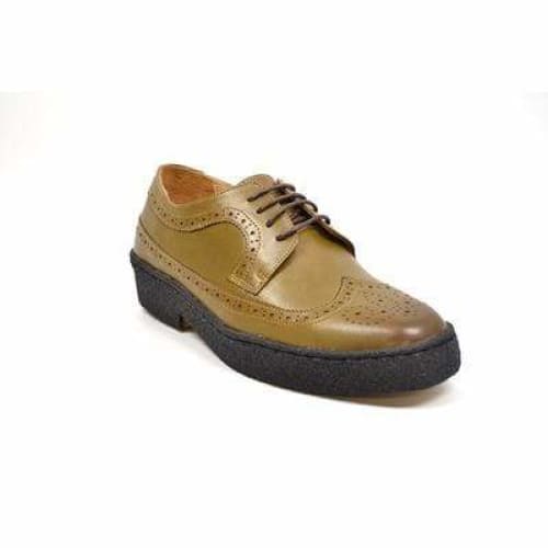 British Walkers Wingtip Low Cut Men s Olive Green Leather Oxfords Discount