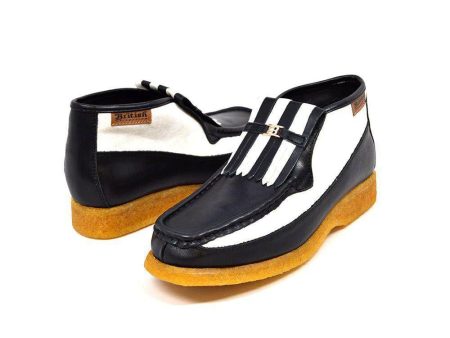 British Walkers Apollo Men s Black and White Leather Slip On Online Hot Sale