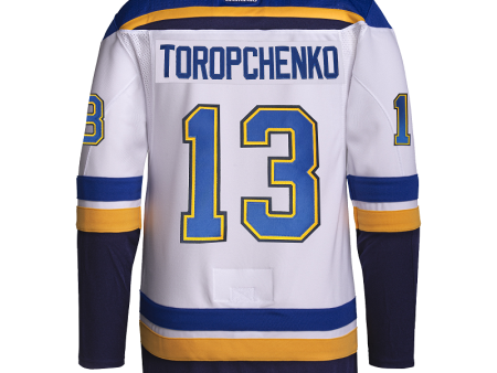 ST. LOUIS BLUES ADIDAS AUTHENTIC PRO-STITCH TOROPCHENKO #13 AWAY JERSEY - WHITE For Discount