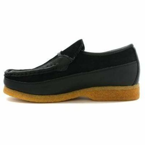 British Walkers Power Men s Black Leather and Suede Old School Slip On For Discount