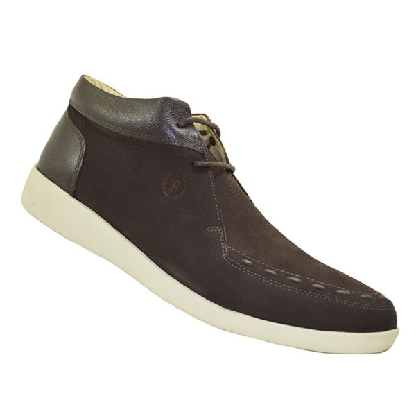 Johnny Famous Bally Style Soho Men s Brown Elephant Leather High Tops Sale