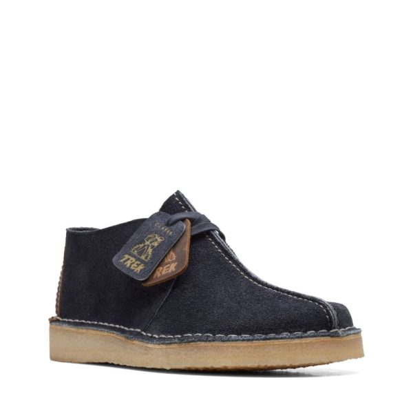 Clarks Originals Desert Trek Men s Ink Dark Blue Hairy Suede 26168859 on Sale