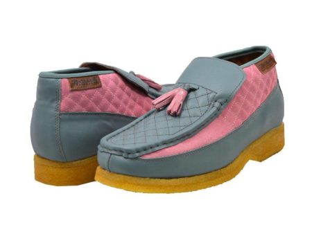 British Walkers Prince Men s Gray and Pink Leather With Pink Tassel For Discount